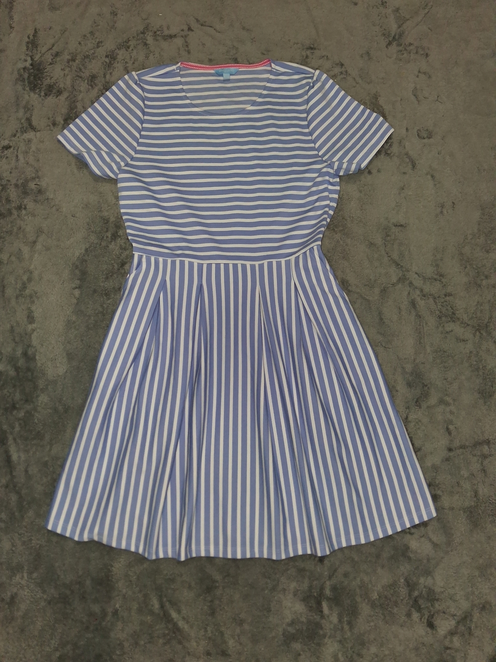 Draper James Blue and White Striped Dress with Size Large